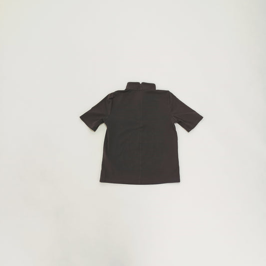 Grey Funnel Neck Short Sleeve Top Size Extra Small | Preloved