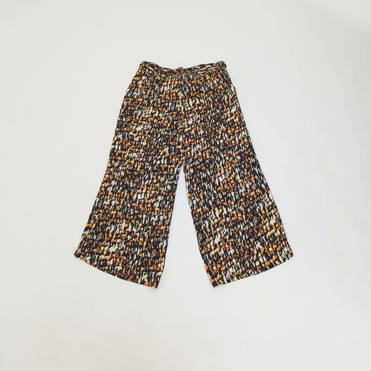 Orange & Black Wide Leg High Waist Trousers Size Large | Preloved