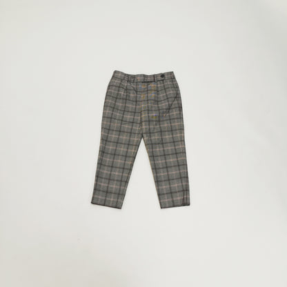 Grey & Pink Plaid Cigarette Trousers Size Small | Preloved