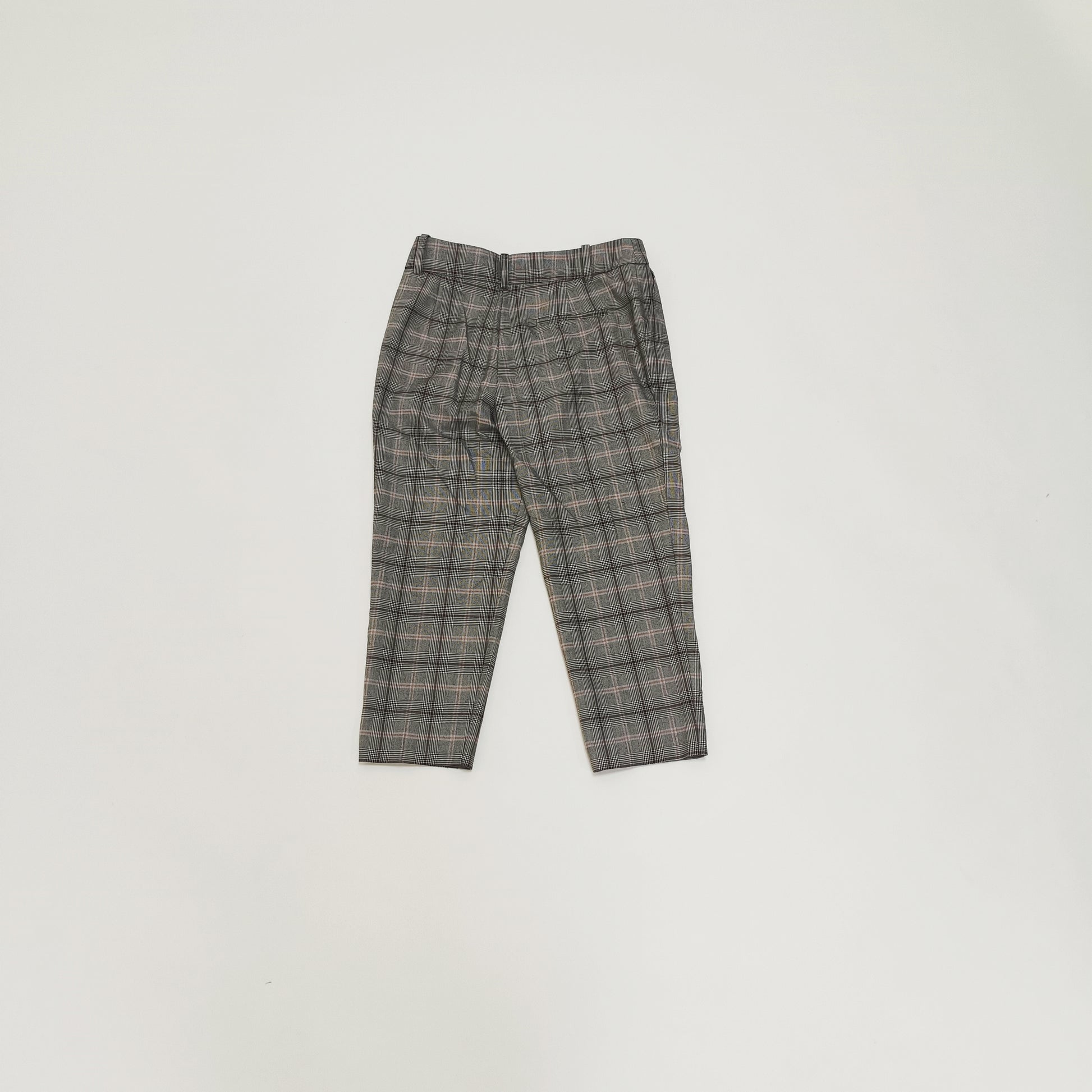 Grey & Pink Plaid Cigarette Trousers Size Small | Preloved