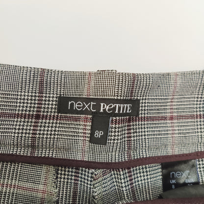 Grey & Pink Plaid Cigarette Trousers Size Small | Preloved
