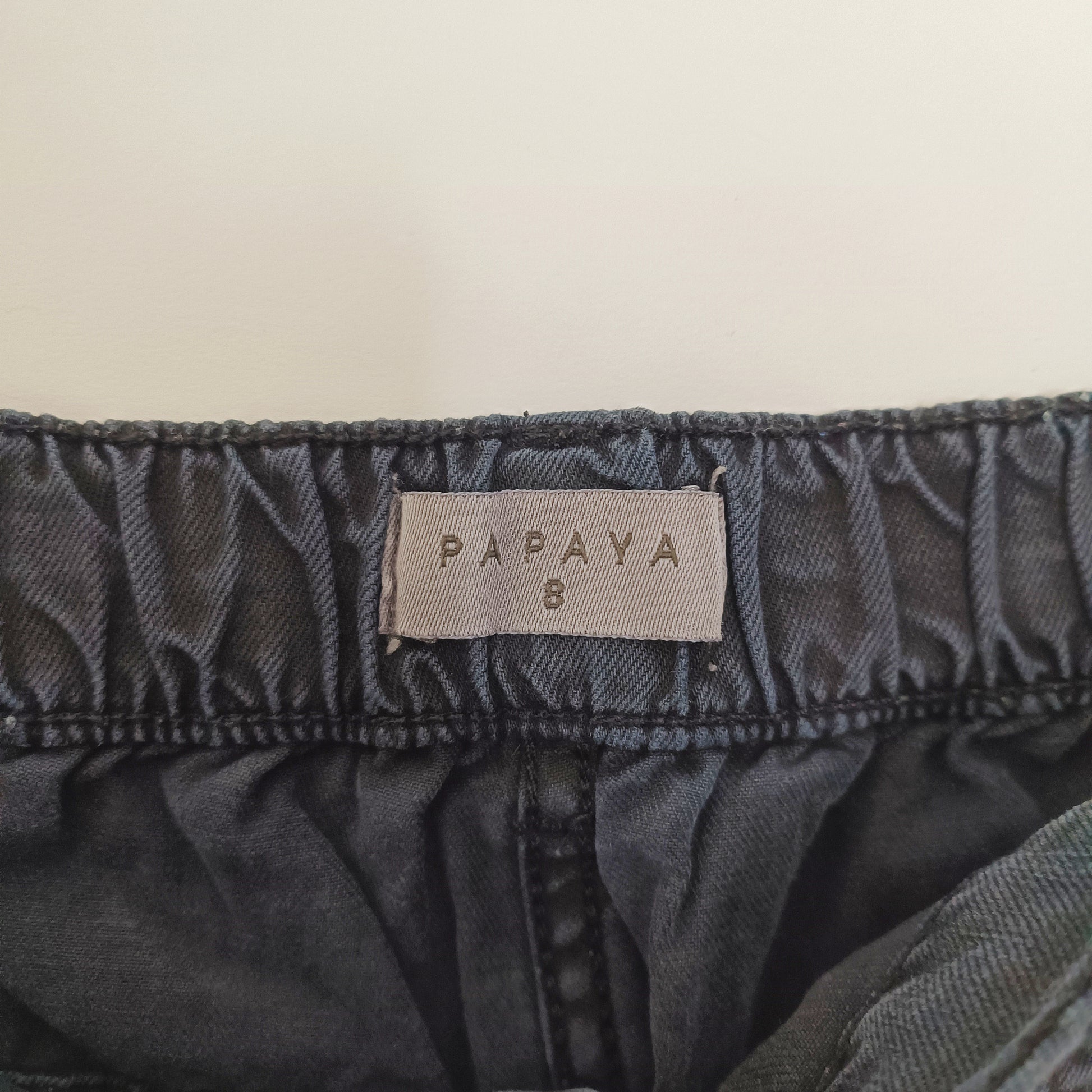 Black Mom Fit High Waist Cargo Trousers Size Small | Preloved