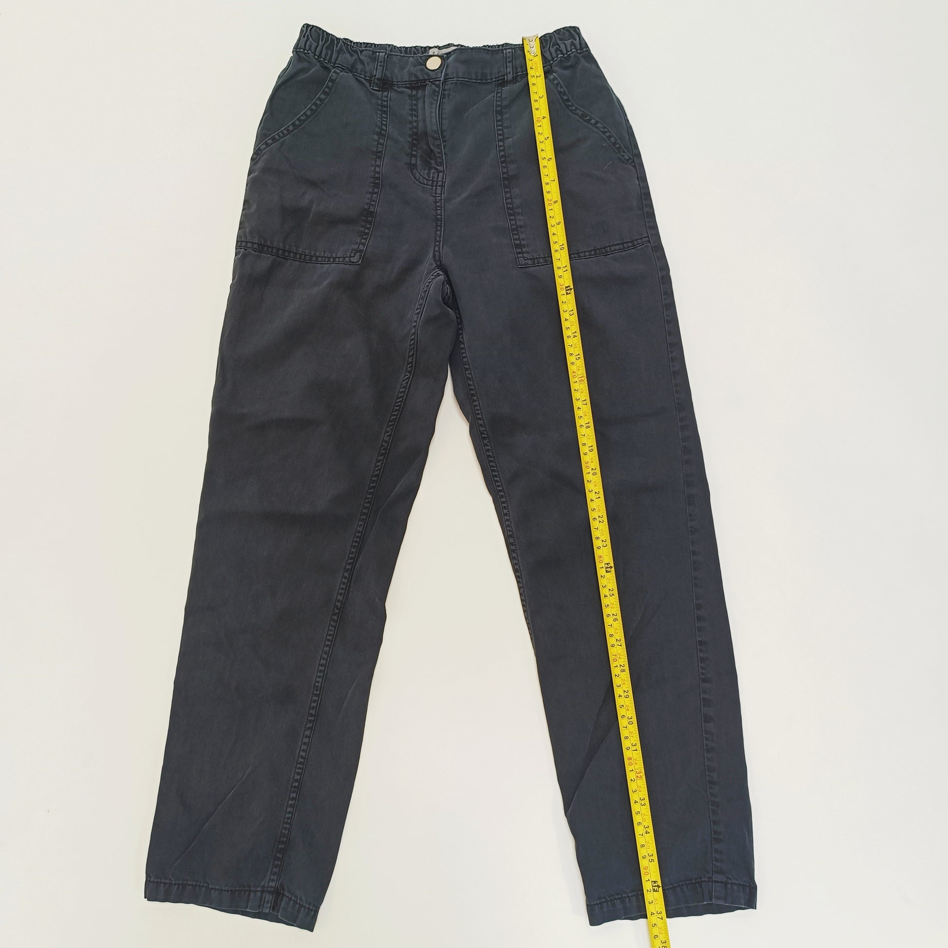 Black Mom Fit High Waist Cargo Trousers Size Small | Preloved