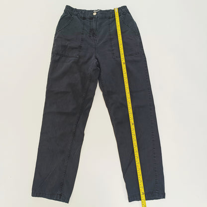 Black Mom Fit High Waist Cargo Trousers Size Small | Preloved