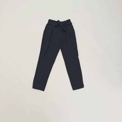 Black High Waisted Tie Up Cigarette Trousers Size Extra Small | Preloved