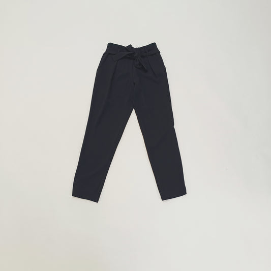 Black High Waisted Tie Up Cigarette Trousers Size Extra Small | Preloved