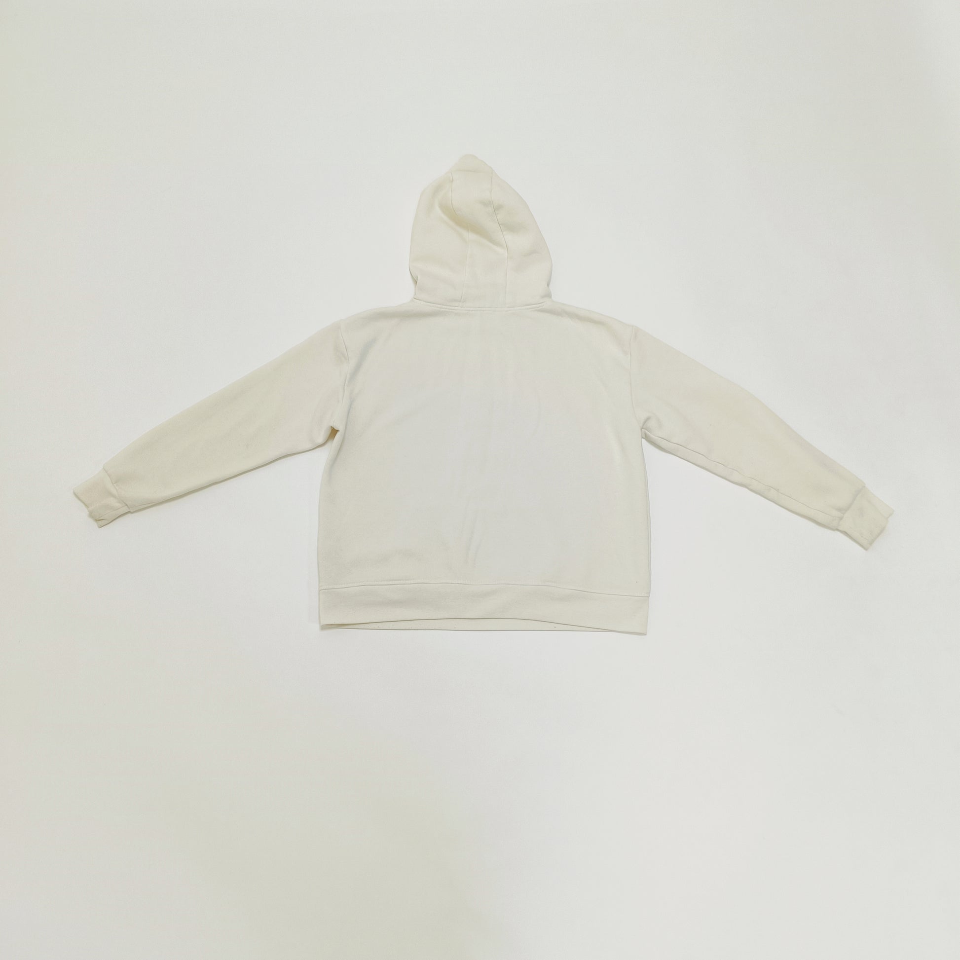Cream Womens Basic Hoodie With Pink Print Size Medium | Preloved