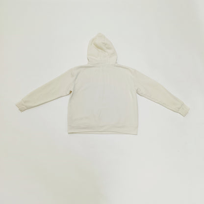Cream Womens Basic Hoodie With Pink Print Size Medium | Preloved