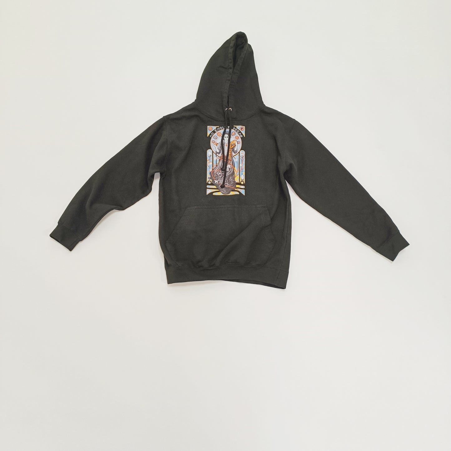 Black Endless Dream Printed Womens Hoodie Size Small | Preloved