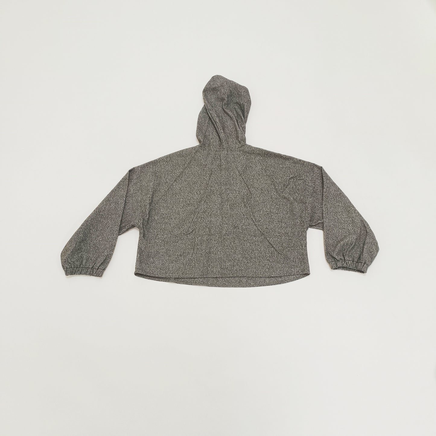 Grey Flecked Cropped Womens Hoodie Size Extra Large | Preloved
