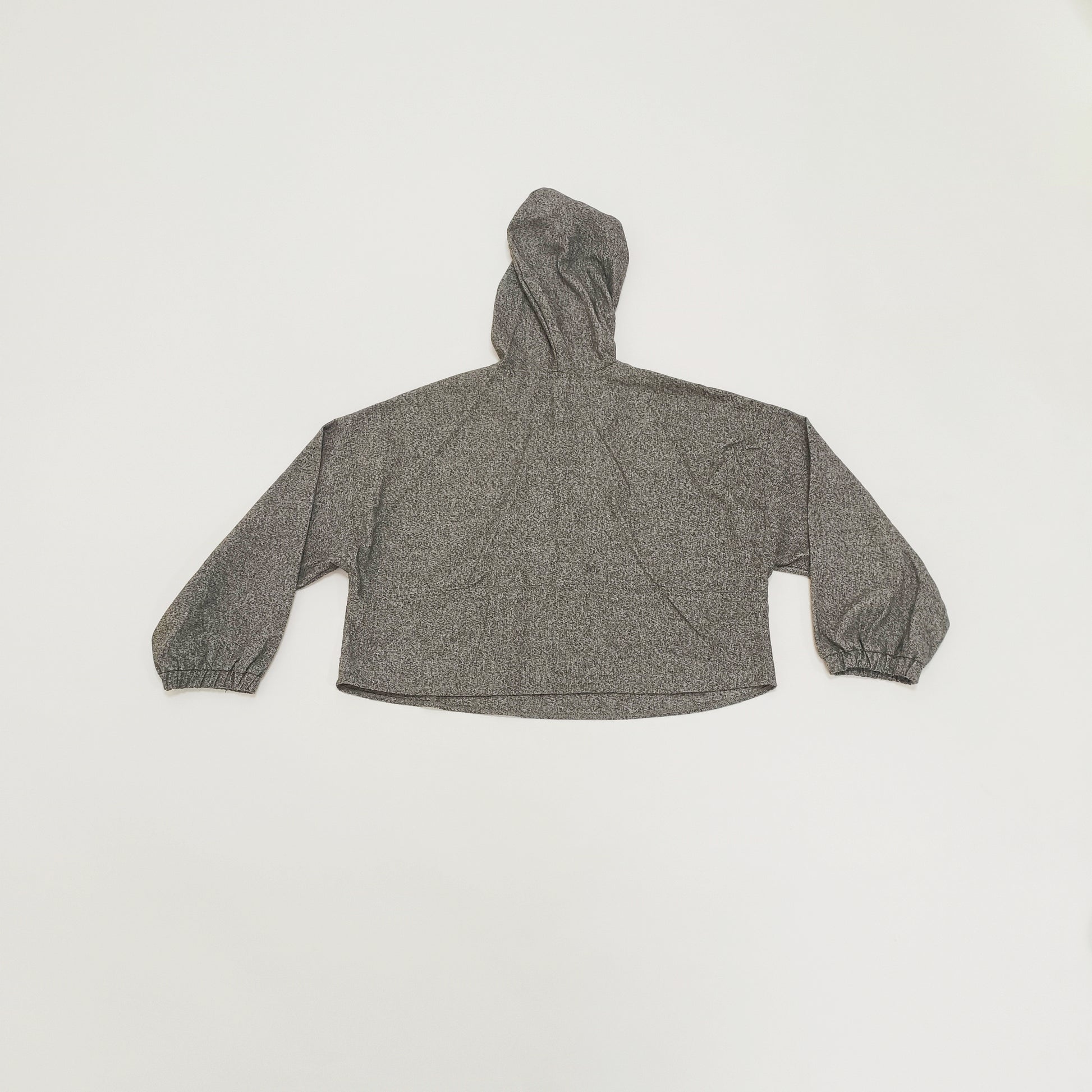Grey Flecked Cropped Womens Hoodie Size Extra Large | Preloved