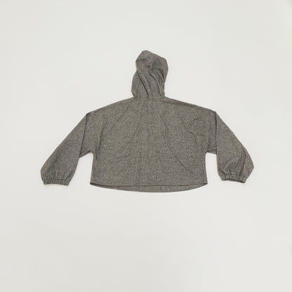 Grey Flecked Cropped Womens Hoodie Size Extra Large | Preloved