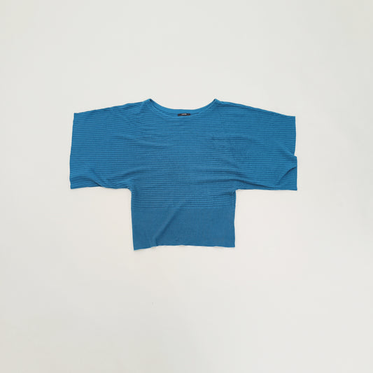 Turquoise Batwing Womens Ribbed Jumper Size Medium | Preloved