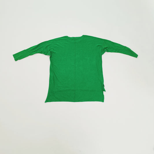 Green 3/4 Sleeve Longline Womens Jumper Size Extra Large | Preloved