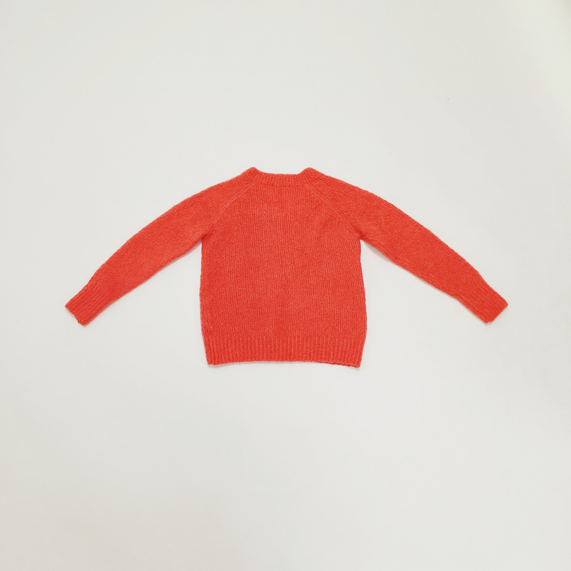 Salmon Pink Fluffy Knit V Neck Jumper Size Extra Small | Preloved