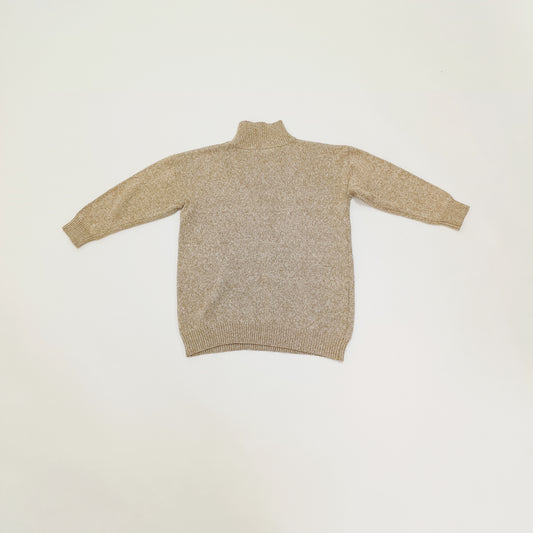 Brown White Flecked Funnel Neck Oversized Jumper Size Extra Small | Preloved