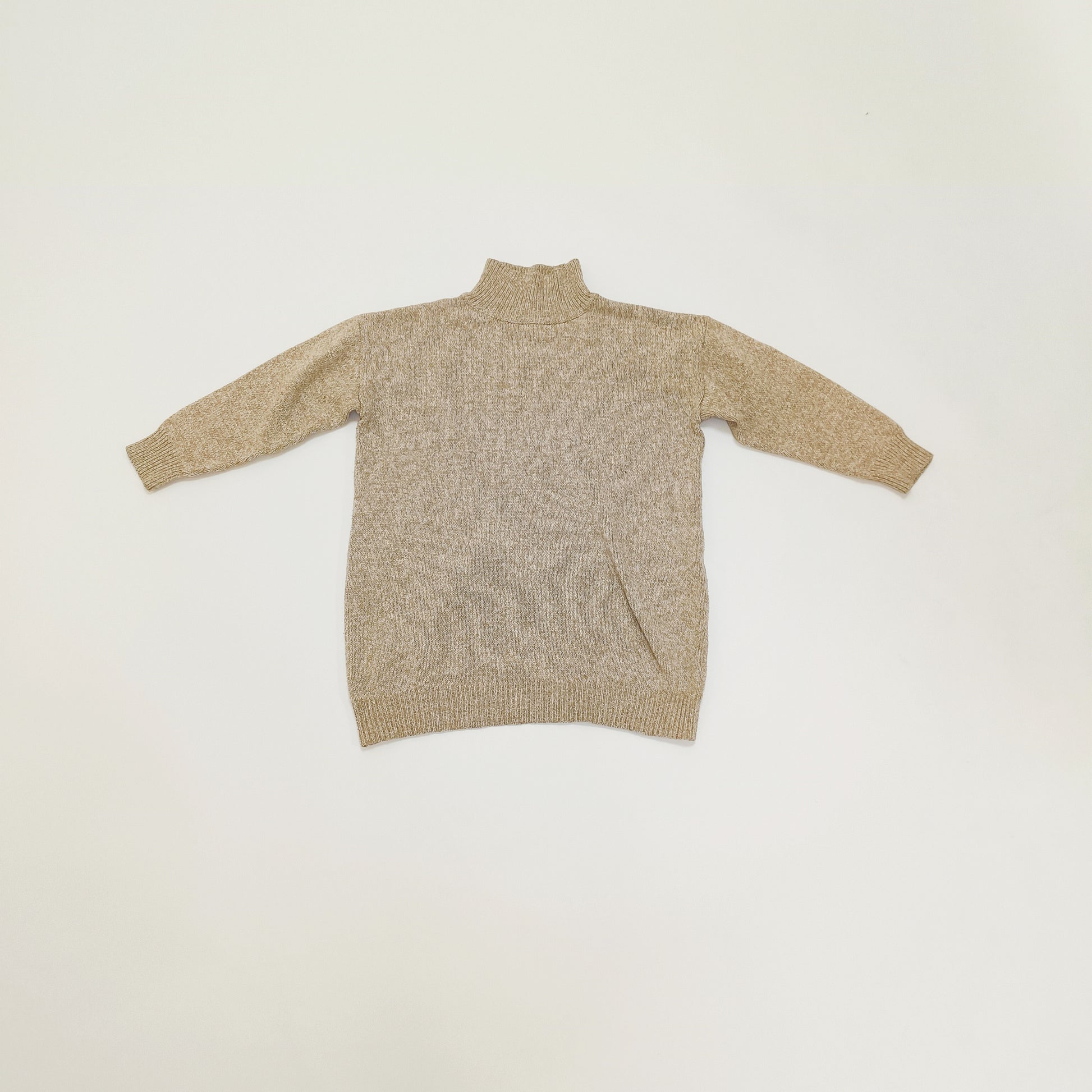 Brown White Flecked Funnel Neck Oversized Jumper Size Extra Small | Preloved