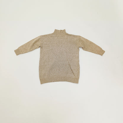Brown White Flecked Funnel Neck Oversized Jumper Size Extra Small | Preloved