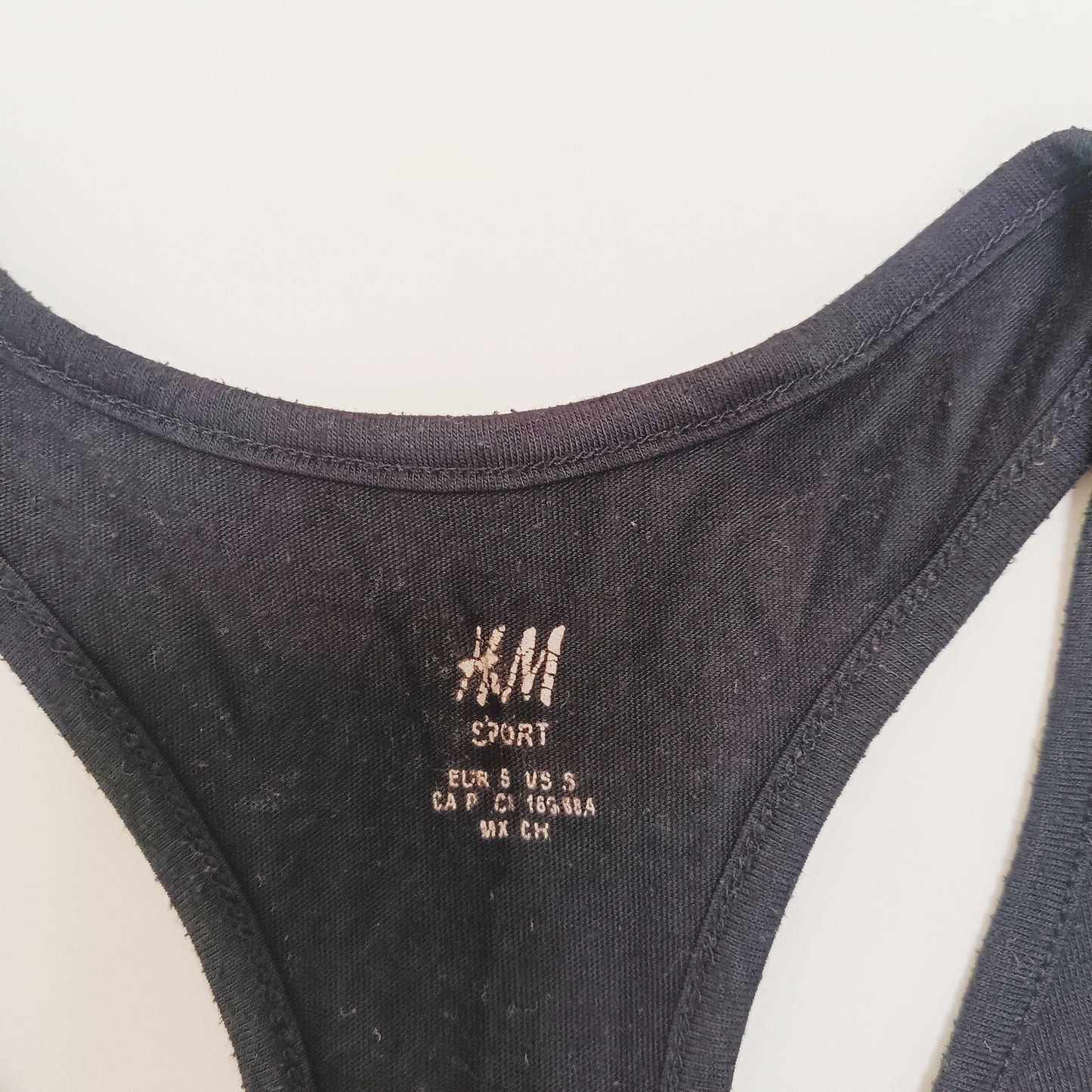 Black Longline Graphic Vest Top Size Small | Preloved