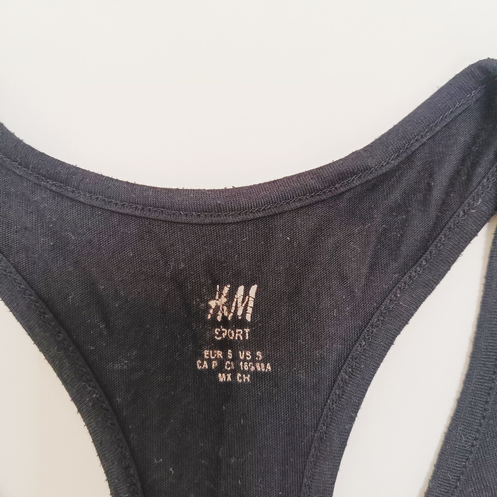 Black Longline Graphic Vest Top Size Small | Preloved