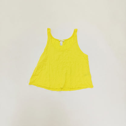 Bright Yellow Cropped Length Vest Top Size Small | Preloved