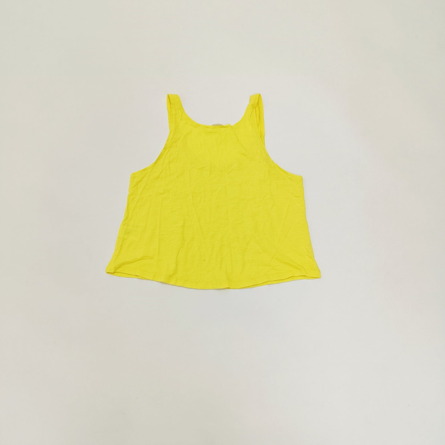 Bright Yellow Cropped Length Vest Top Size Small | Preloved