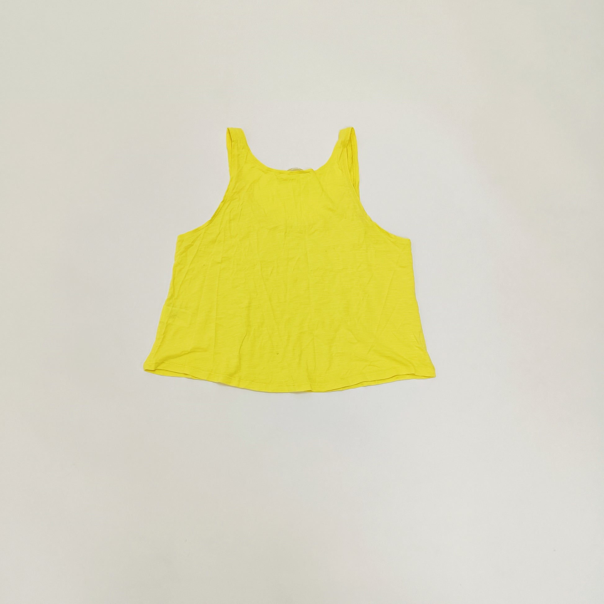 Bright Yellow Cropped Length Vest Top Size Small | Preloved