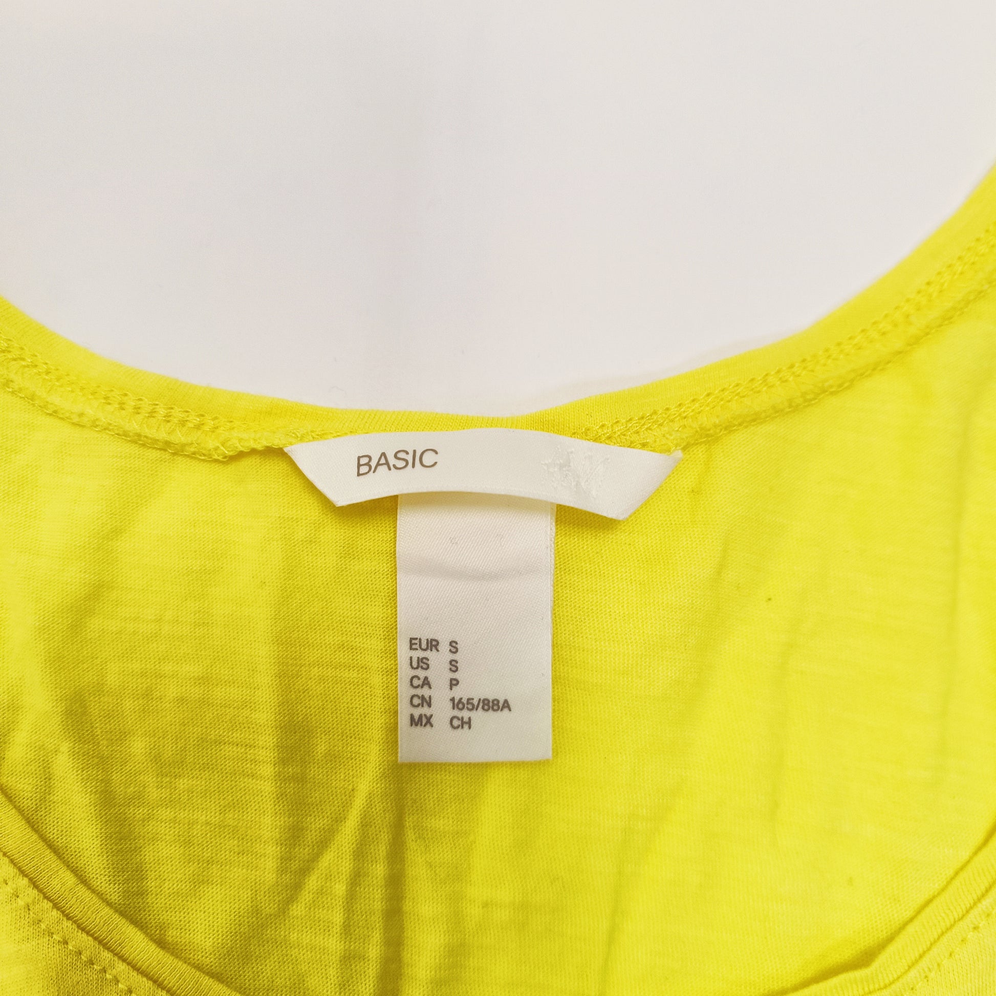 Bright Yellow Cropped Length Vest Top Size Small | Preloved