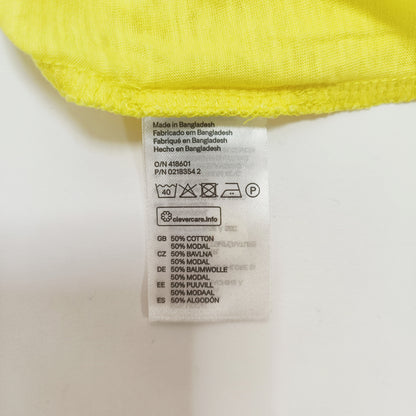 Bright Yellow Cropped Length Vest Top Size Small | Preloved