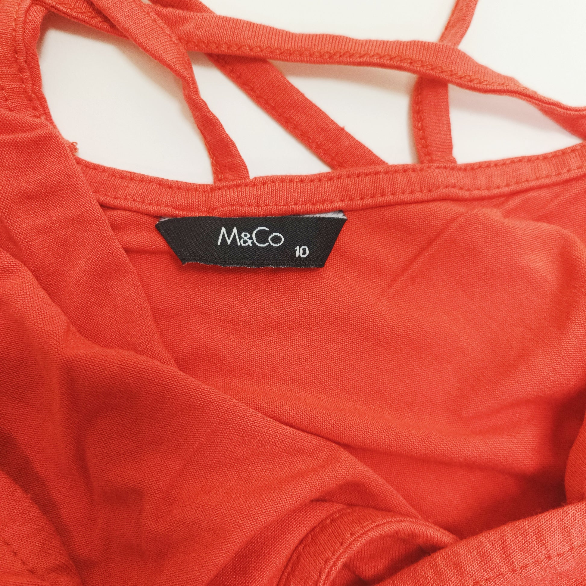Red Cross Back Detail Vest Top Size Small | Preloved