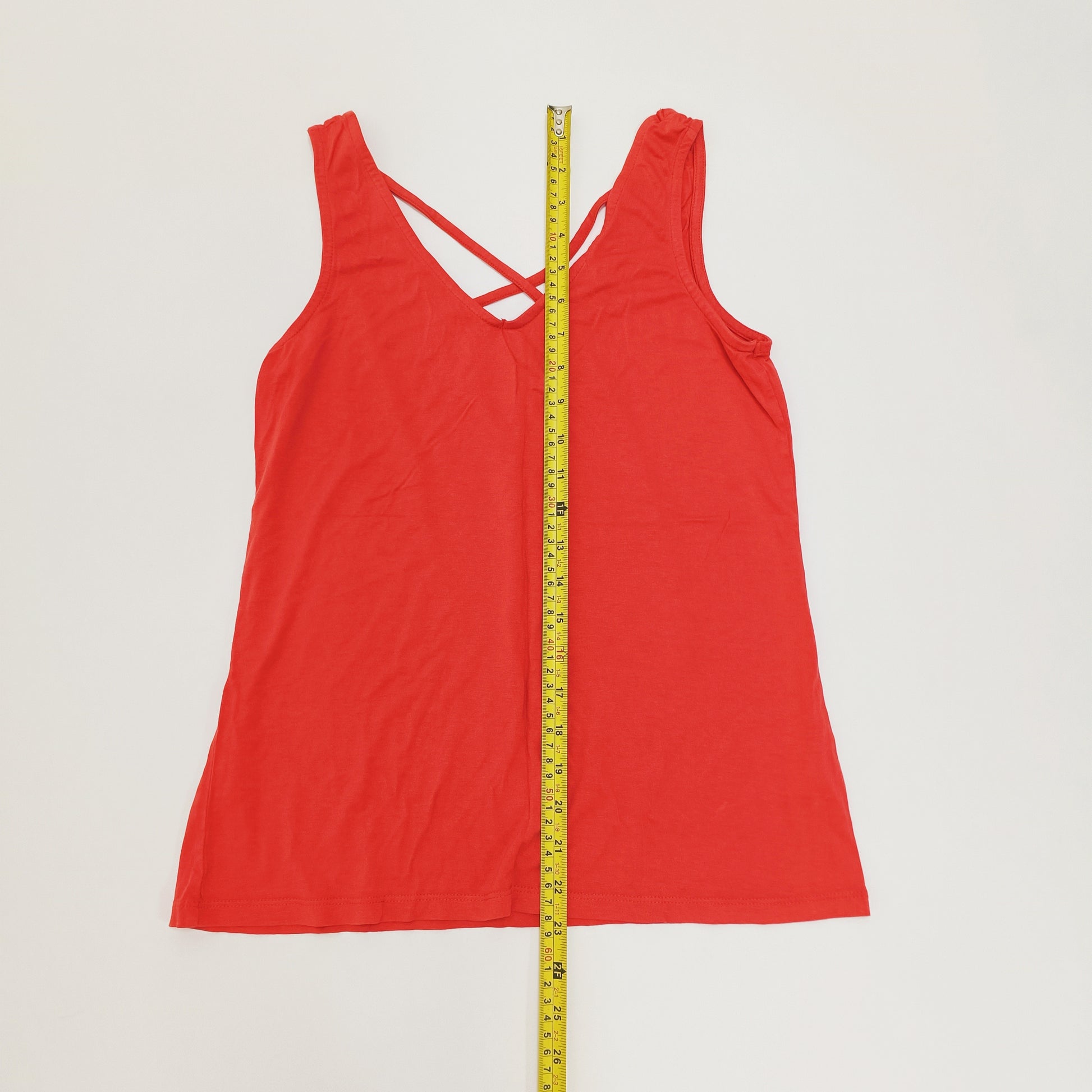 Red Cross Back Detail Vest Top Size Small | Preloved