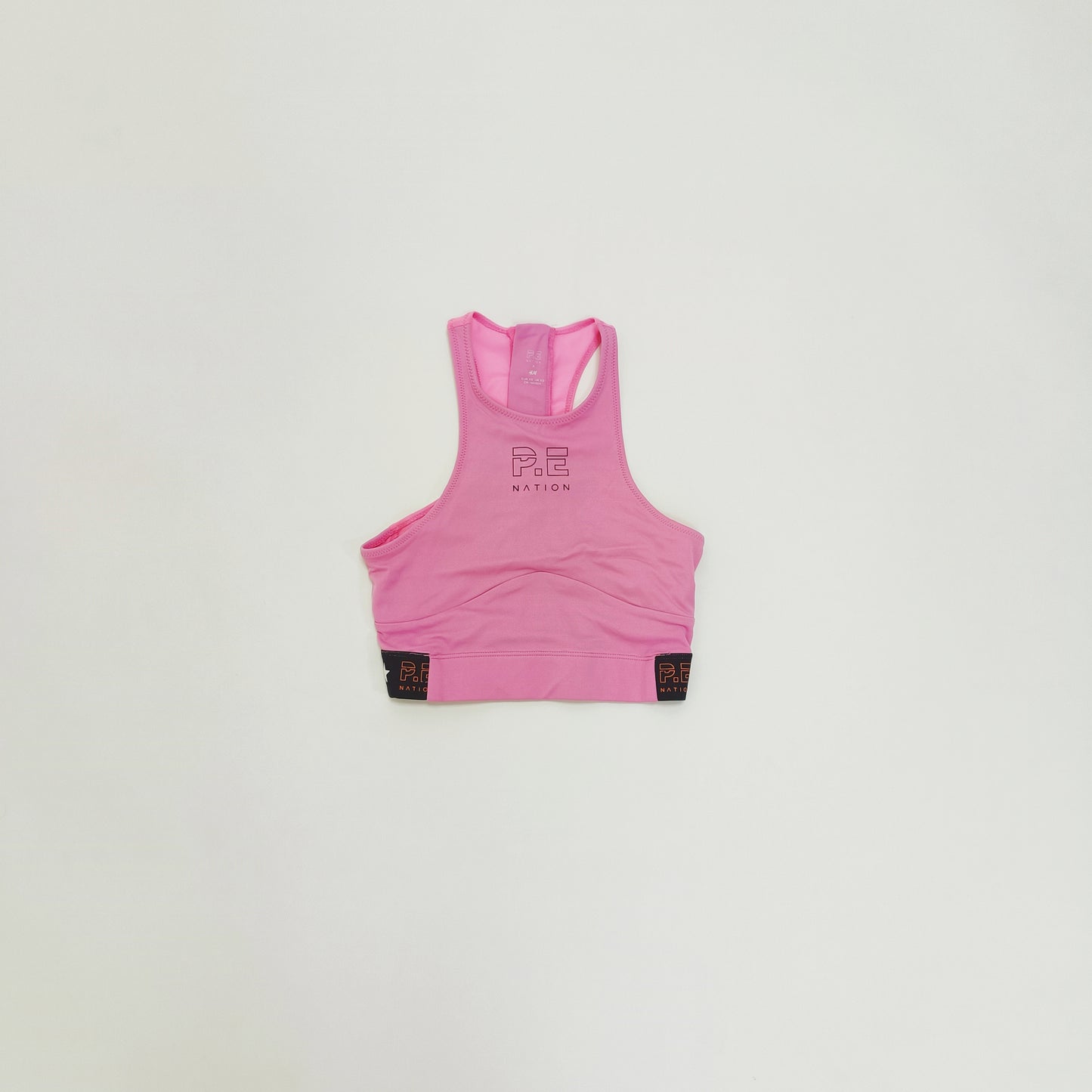 Pink Chunky Zip Back Sports Bra Crop Top Size Extra Small | Preloved