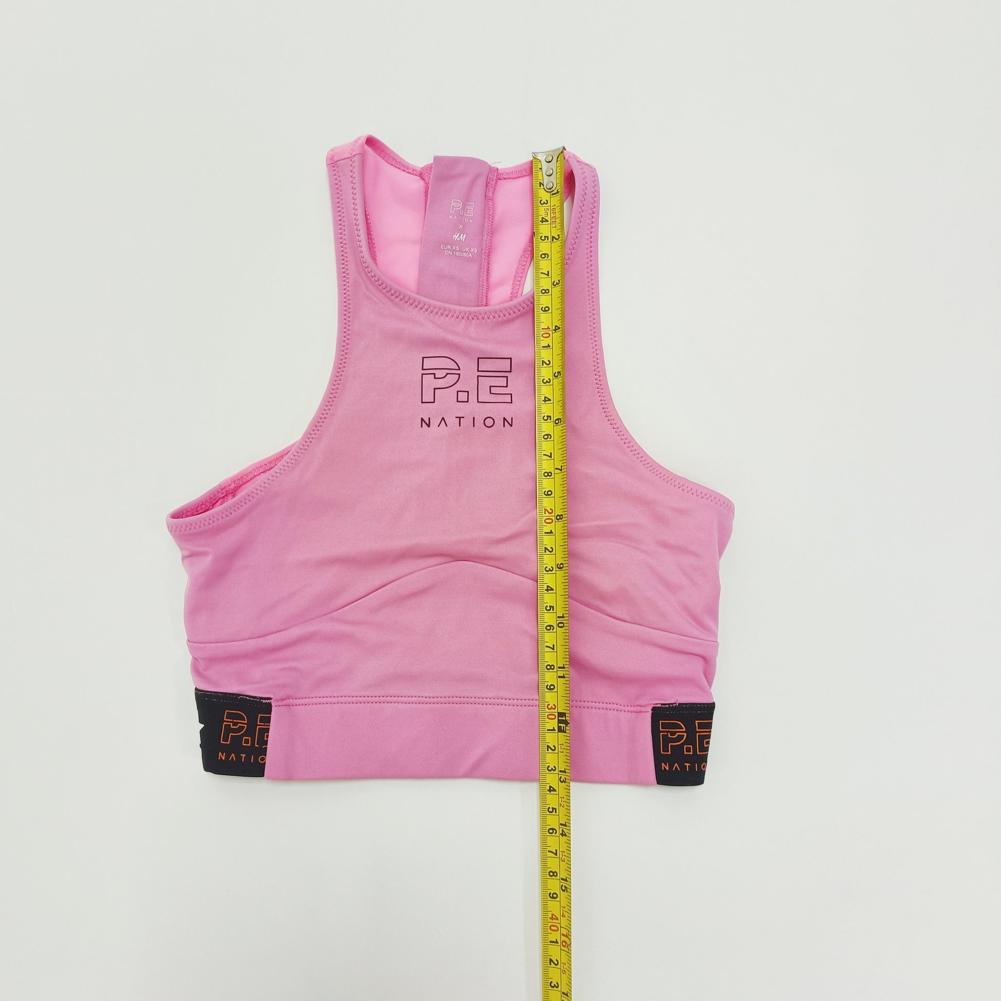 Pink Chunky Zip Back Sports Bra Crop Top Size Extra Small | Preloved