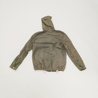 Khaki Green Cropped Cotton Jacket Size Large | Preloved