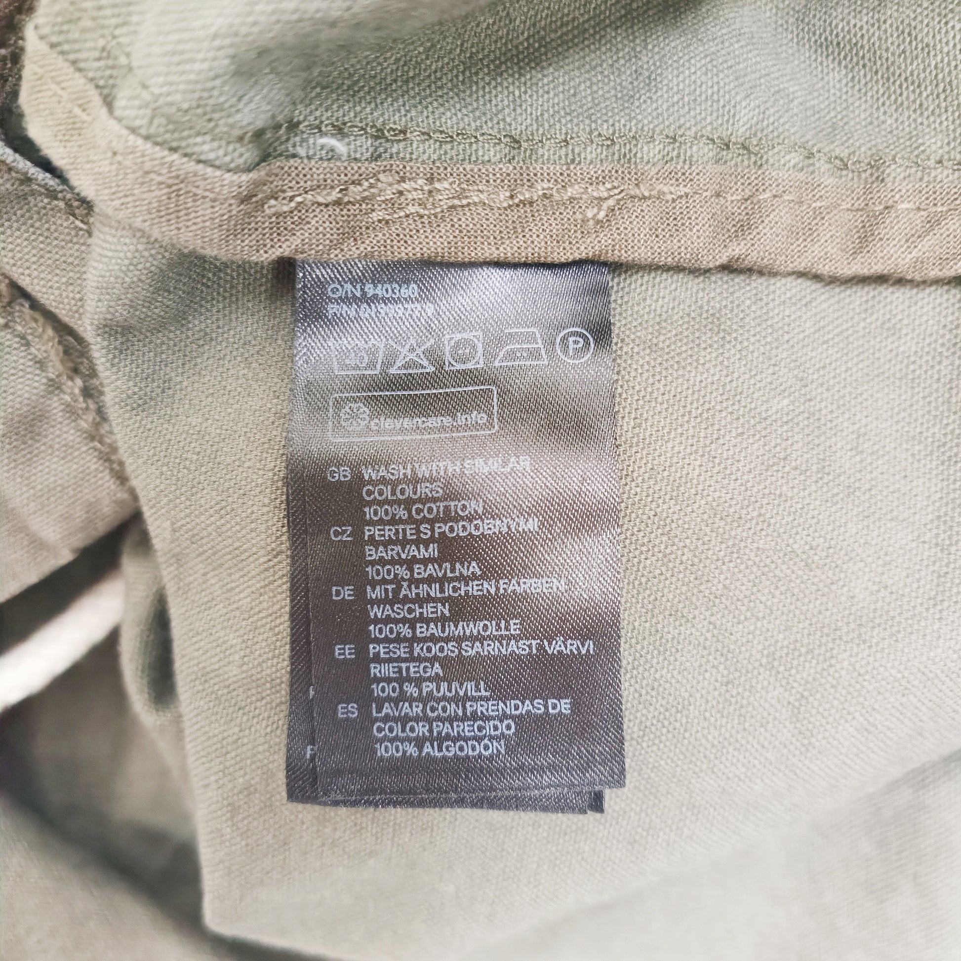 Khaki Green Cropped Cotton Jacket Size Large | Preloved