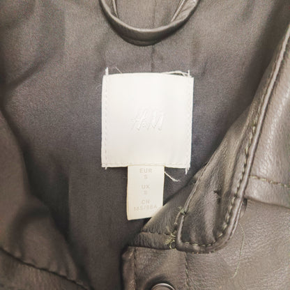 Black Oversized Faux Leather Shacket Size Small | Preloved