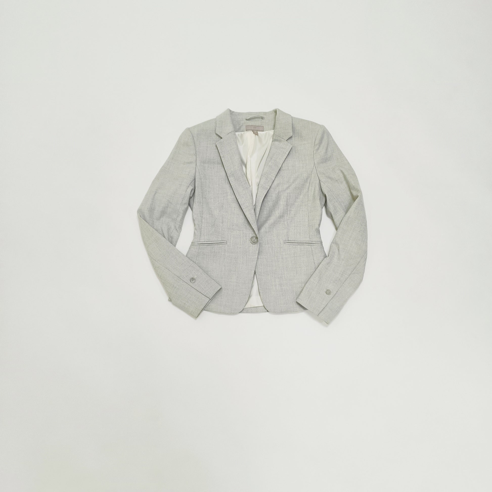 Light Grey Fitted Womens Blazer Size Small | Preloved