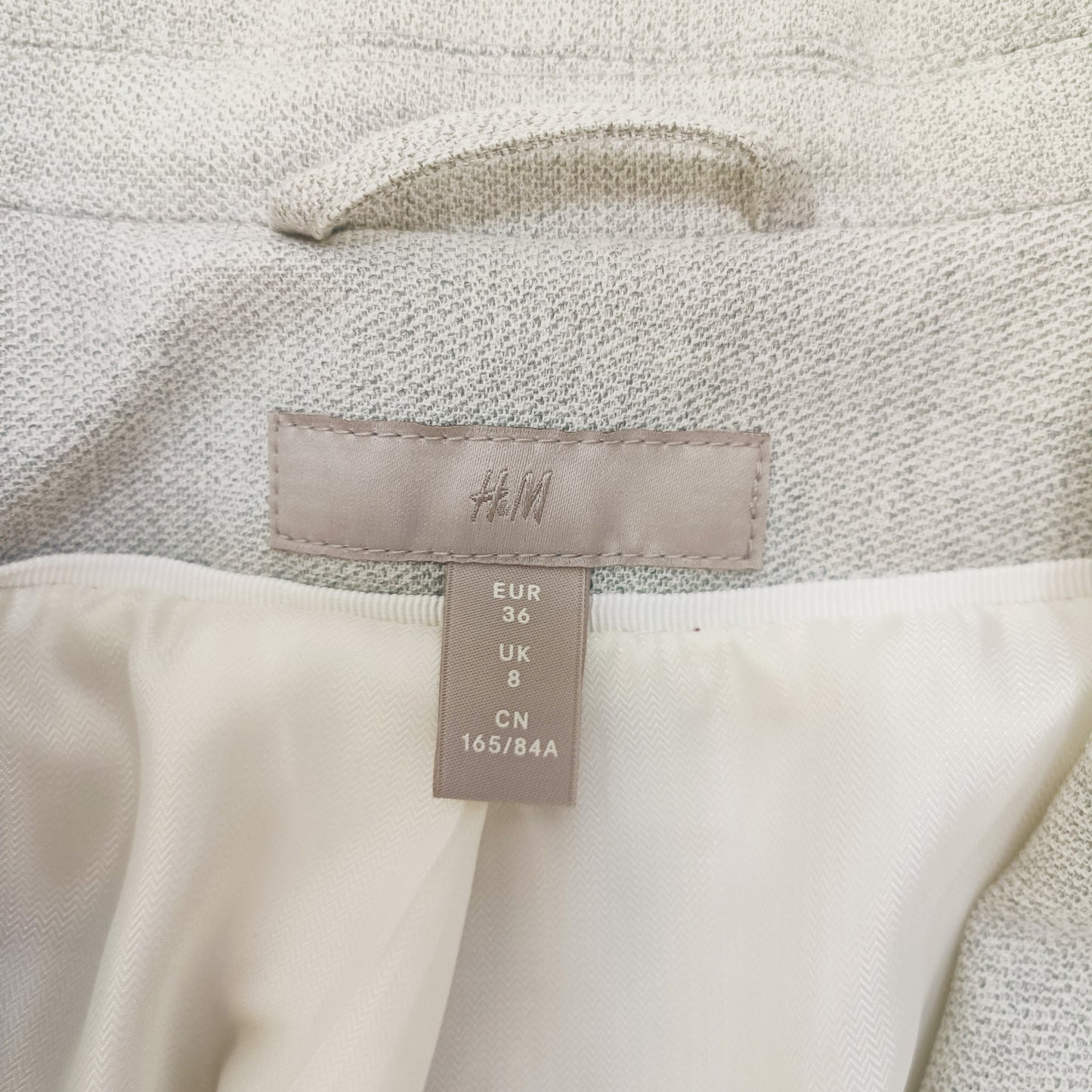 Light Grey Fitted Womens Blazer Size Small | Preloved