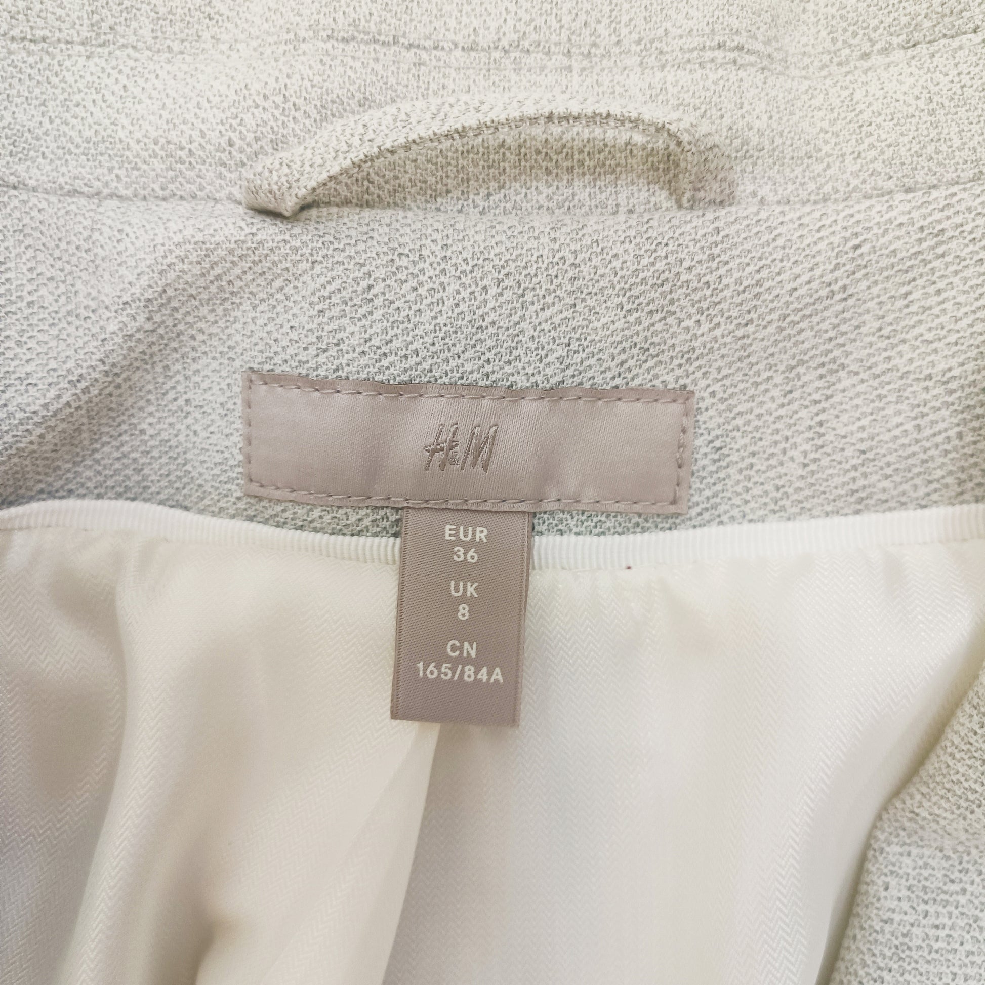 Light Grey Fitted Womens Blazer Size Small | Preloved