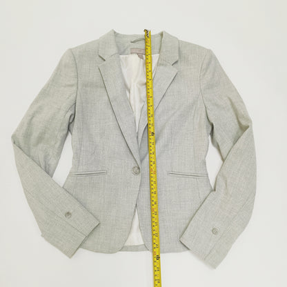 Light Grey Fitted Womens Blazer Size Small | Preloved