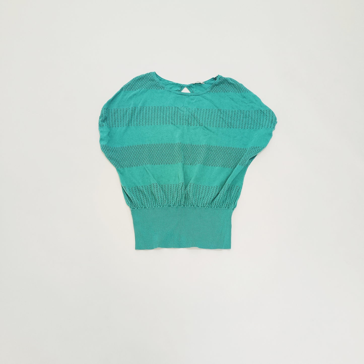 Green Knitted Detail Sleeveless Jumper Size Large | Preloved