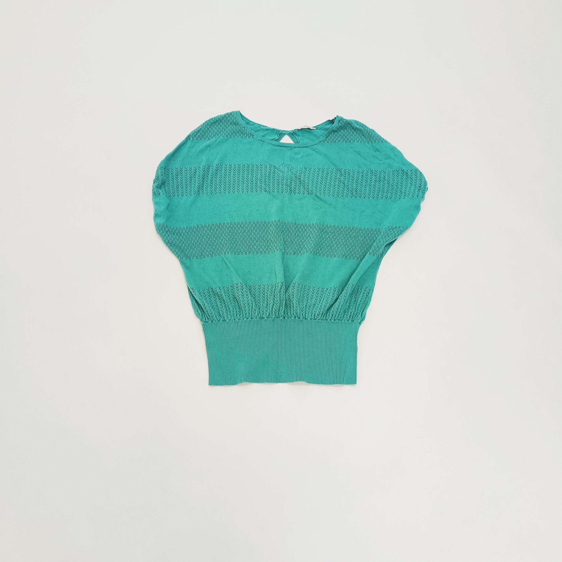 Green Knitted Detail Sleeveless Jumper Size Large | Preloved