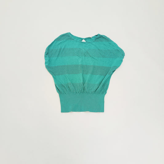 Green Knitted Detail Sleeveless Jumper Size Large | Preloved