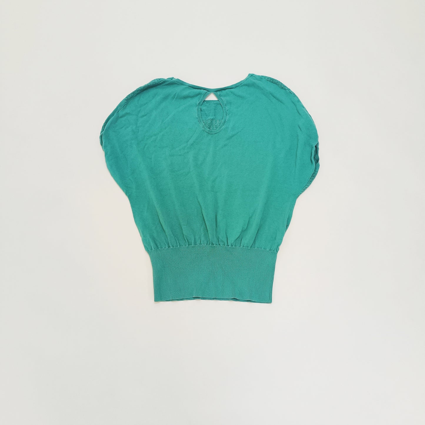 Green Knitted Detail Sleeveless Jumper Size Large | Preloved