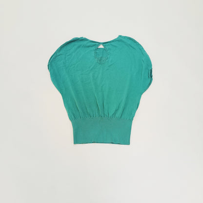 Green Knitted Detail Sleeveless Jumper Size Large | Preloved