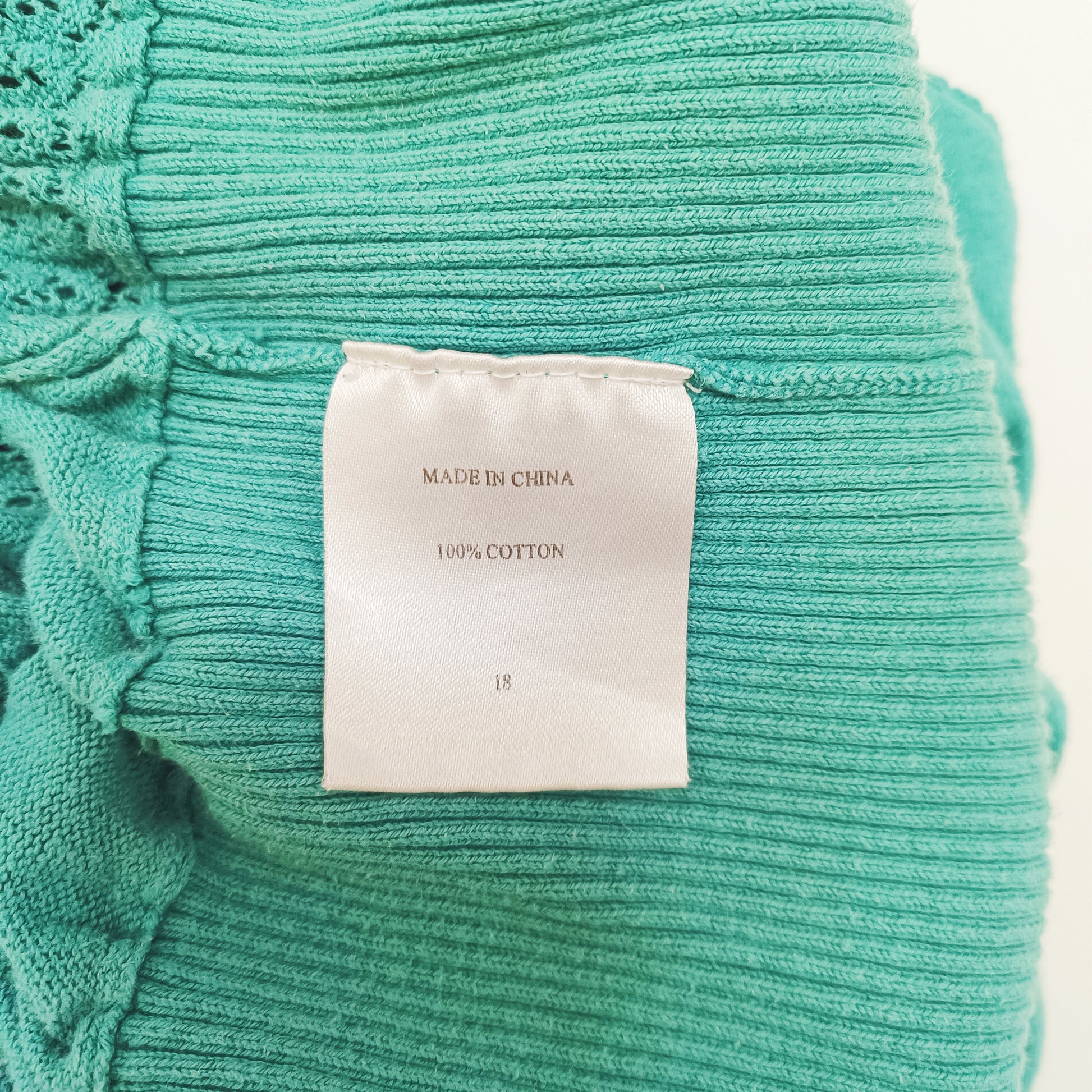 Green Knitted Detail Sleeveless Jumper Size Large | Preloved