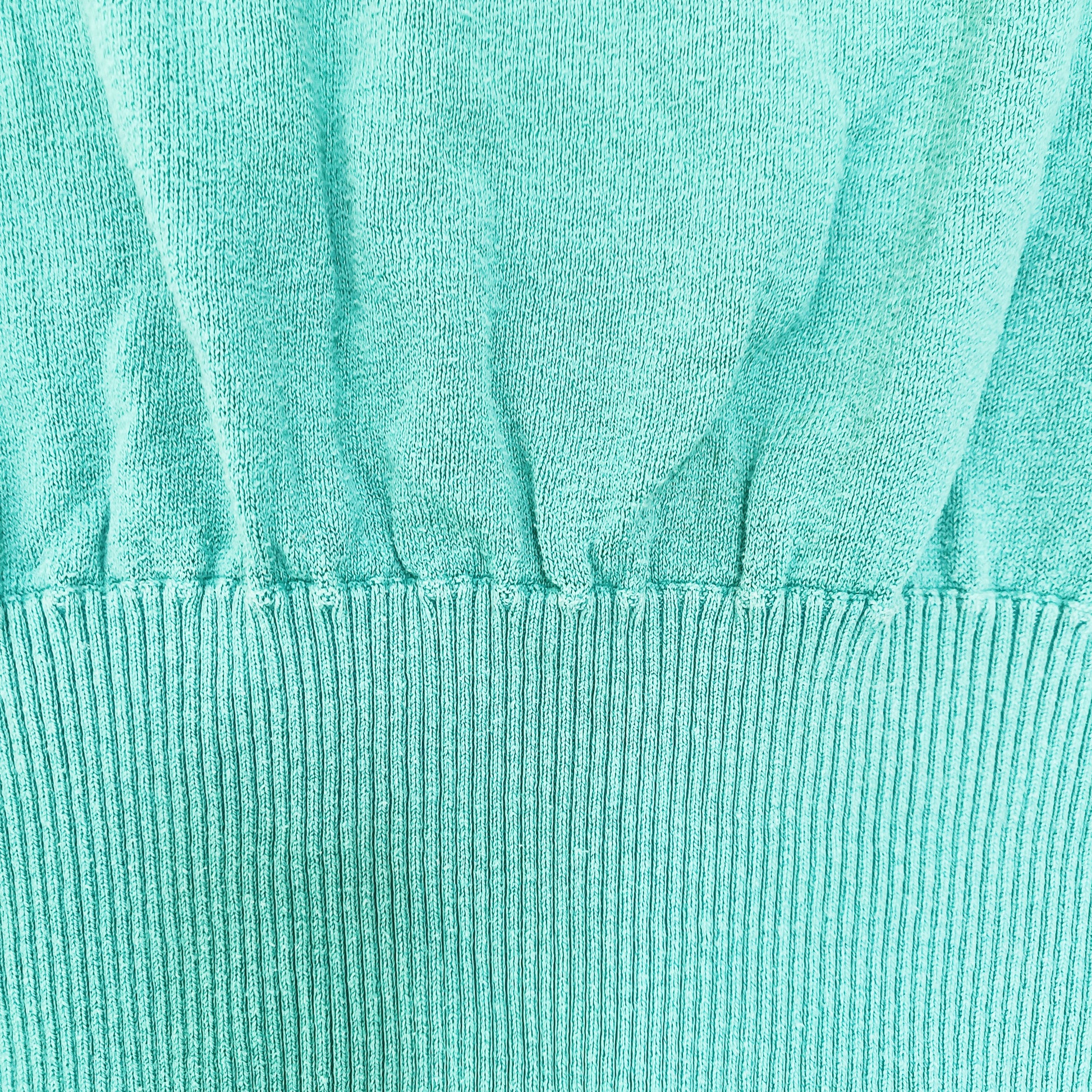 Green Knitted Detail Sleeveless Jumper Size Large | Preloved
