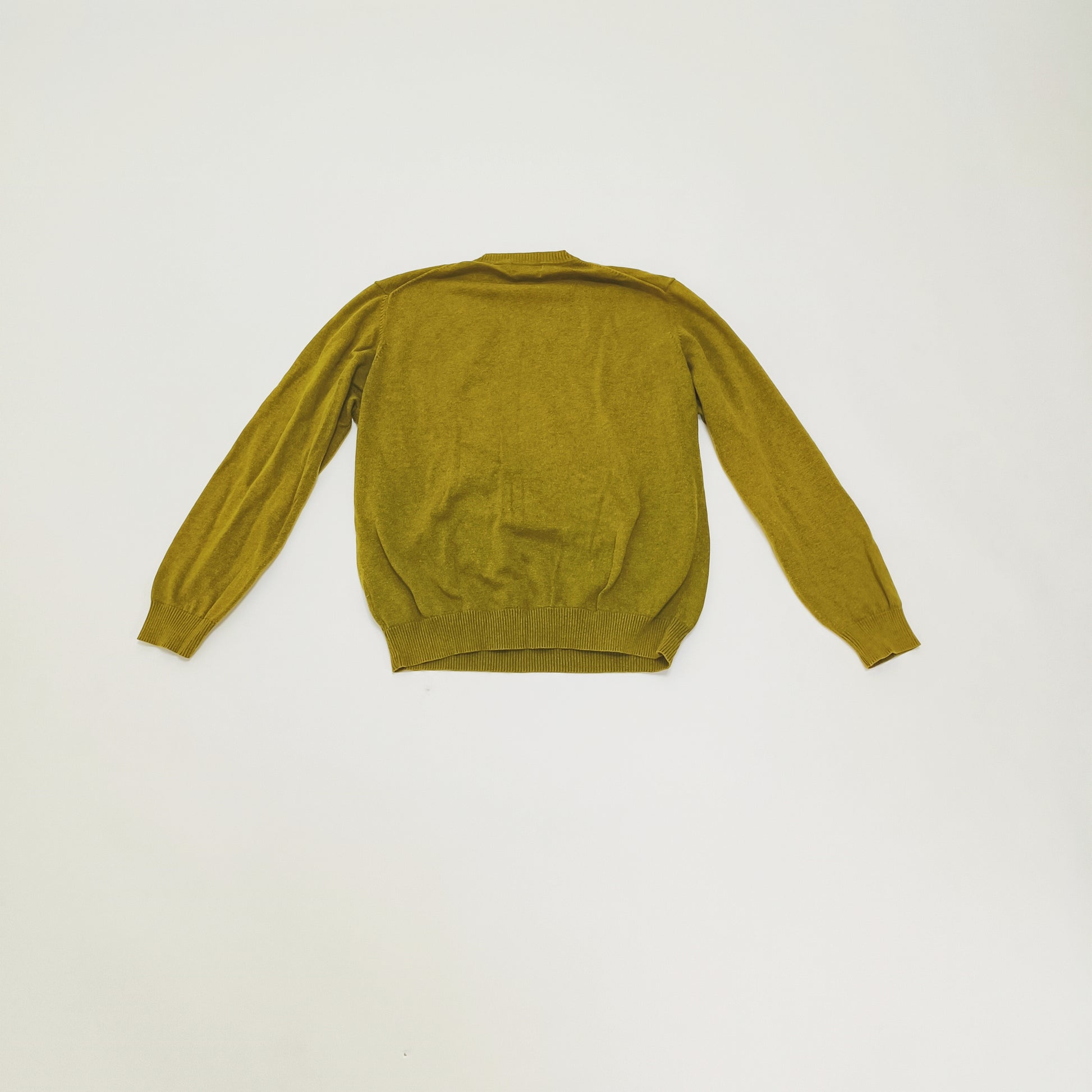 Olive Green V Neck Knitted Jumper Size Large | Preloved