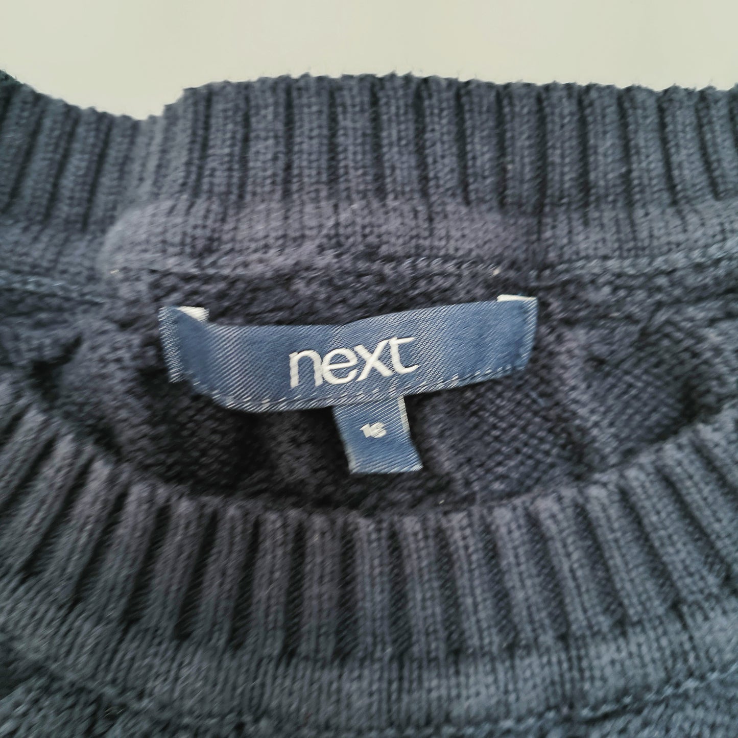 Navy Blue Pinstripe Shirt & Knitted Jumper All In One Size Large | Preloved