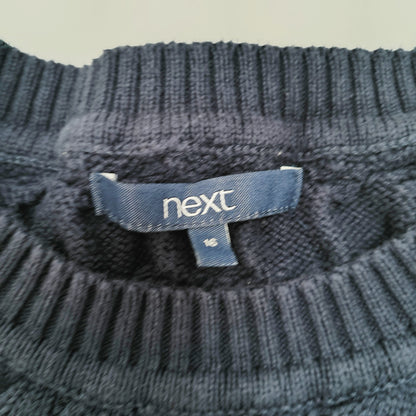 Navy Blue Pinstripe Shirt & Knitted Jumper All In One Size Large | Preloved